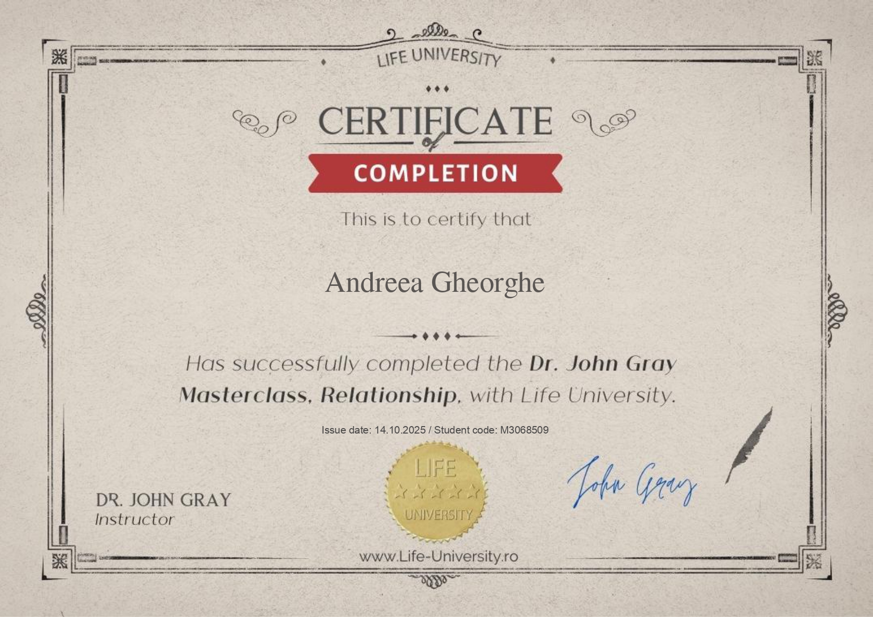 Certificare relatii